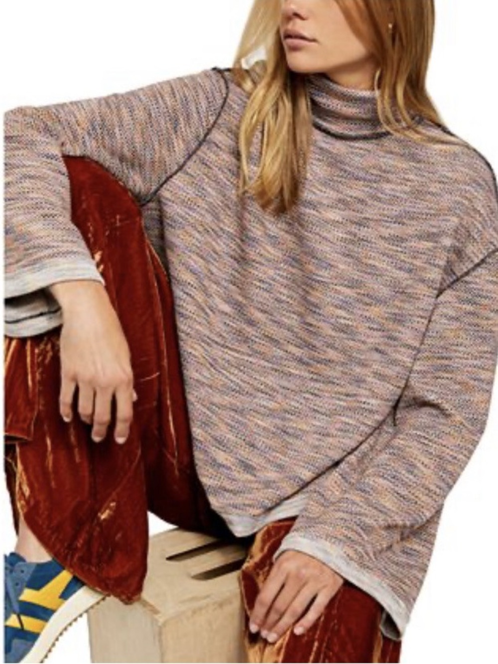 Free People Sunny Days Turtleneck long sleeve top size XS